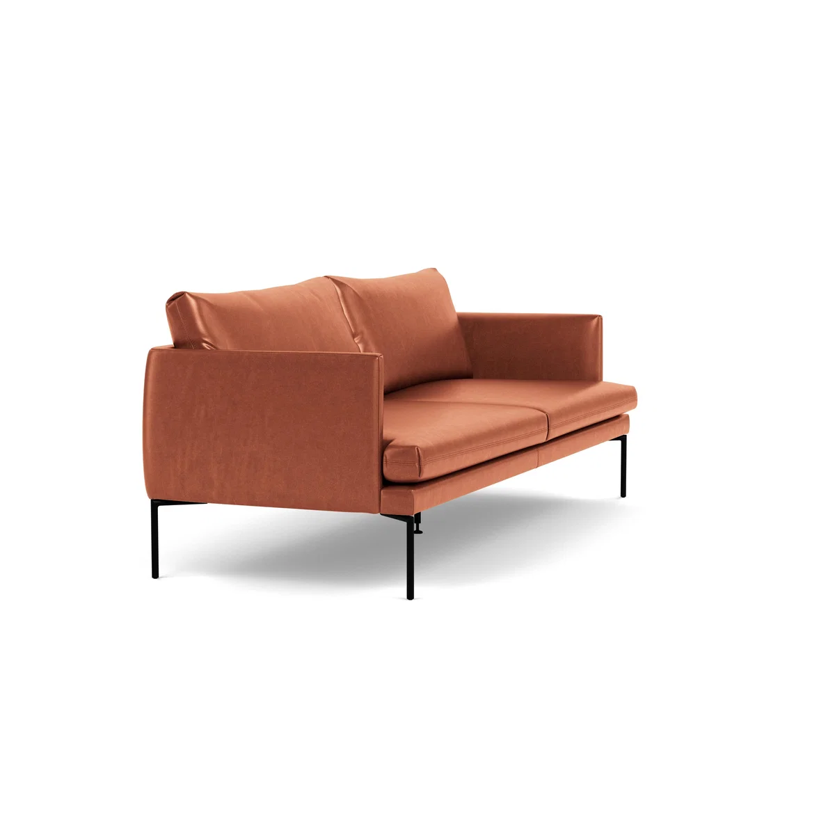 Heal's Matera 3 Seater Sofa Leather Stonewash Light Brown 274 Black Feet - Heal's UK Furniture – image 2