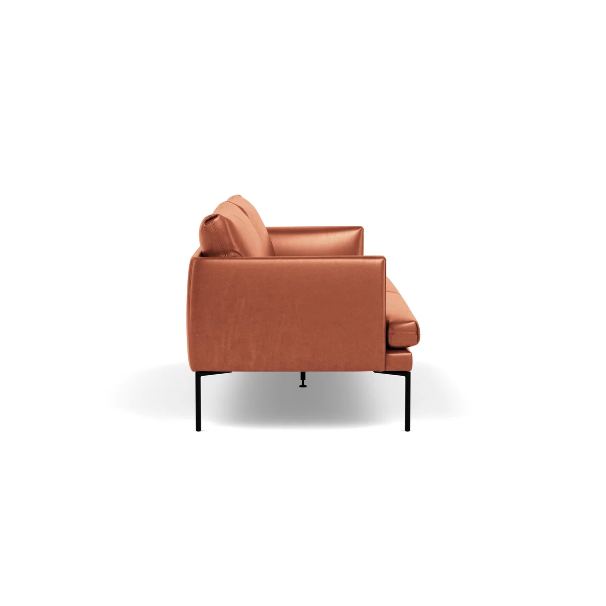 Heal's Matera 3 Seater Sofa Leather Stonewash Light Brown 274 Black Feet - Heal's UK Furniture – image 3