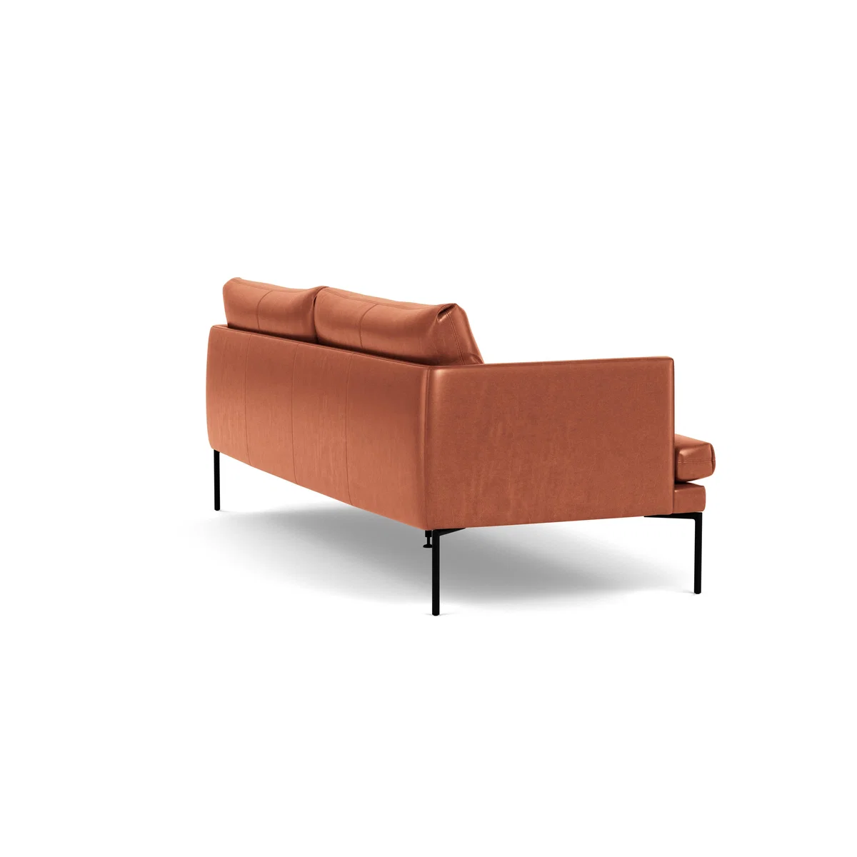 Heal's Matera 3 Seater Sofa Leather Stonewash Light Brown 274 Black Feet - Heal's UK Furniture – image 4
