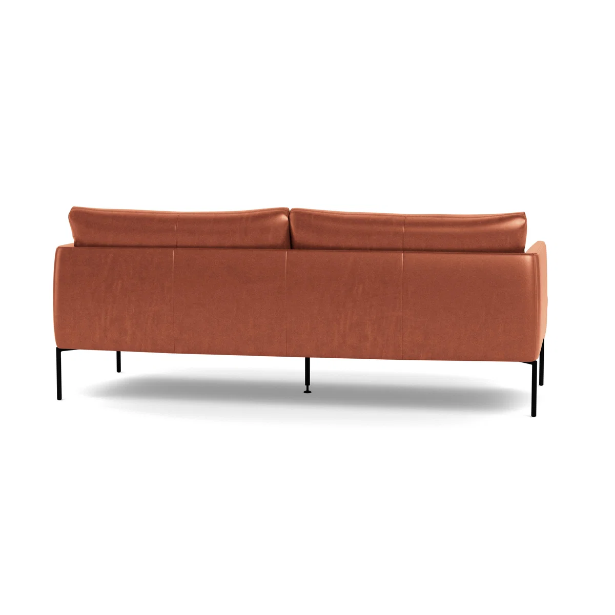 Heal's Matera 3 Seater Sofa Leather Stonewash Light Brown 274 Black Feet - Heal's UK Furniture – image 5