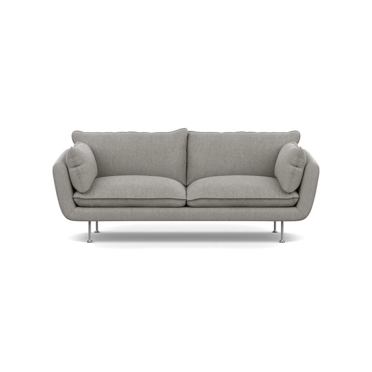 Heal's Allora 3 Seater Sofa Texture Pale Grey Stainless Steel Feet – image 2