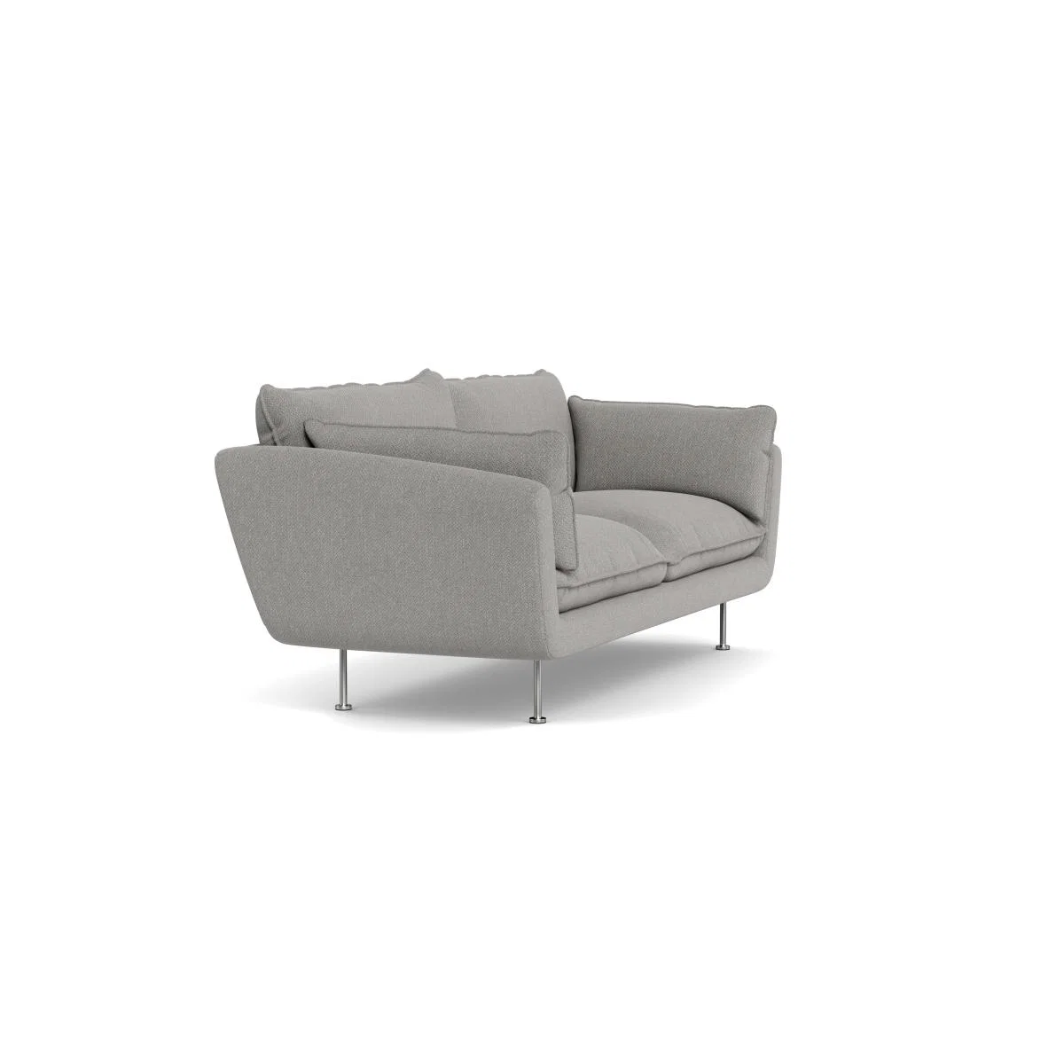 Heal's Allora 3 Seater Sofa Texture Pale Grey Stainless Steel Feet – image 3