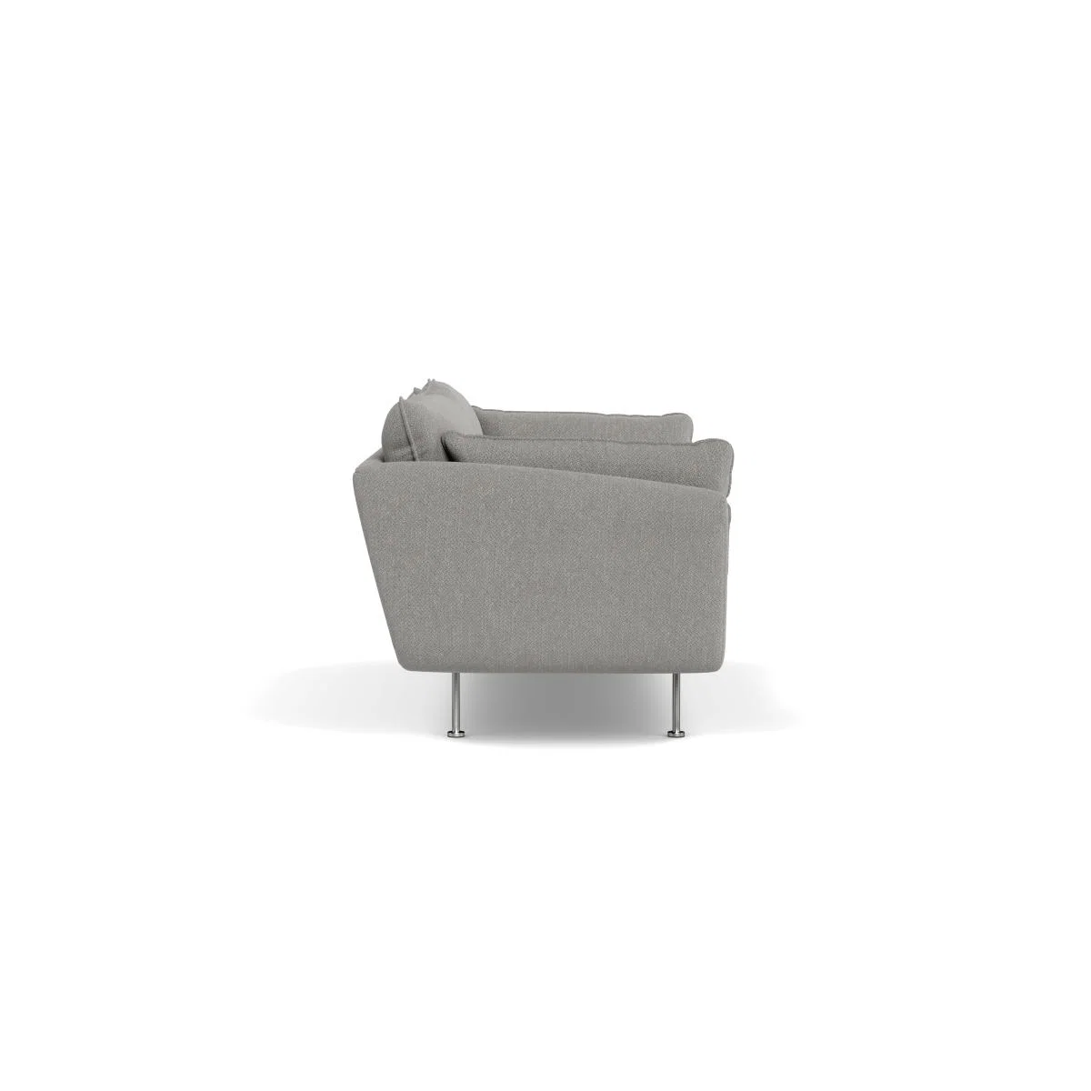 Heal's Allora 3 Seater Sofa Texture Pale Grey Stainless Steel Feet – image 4