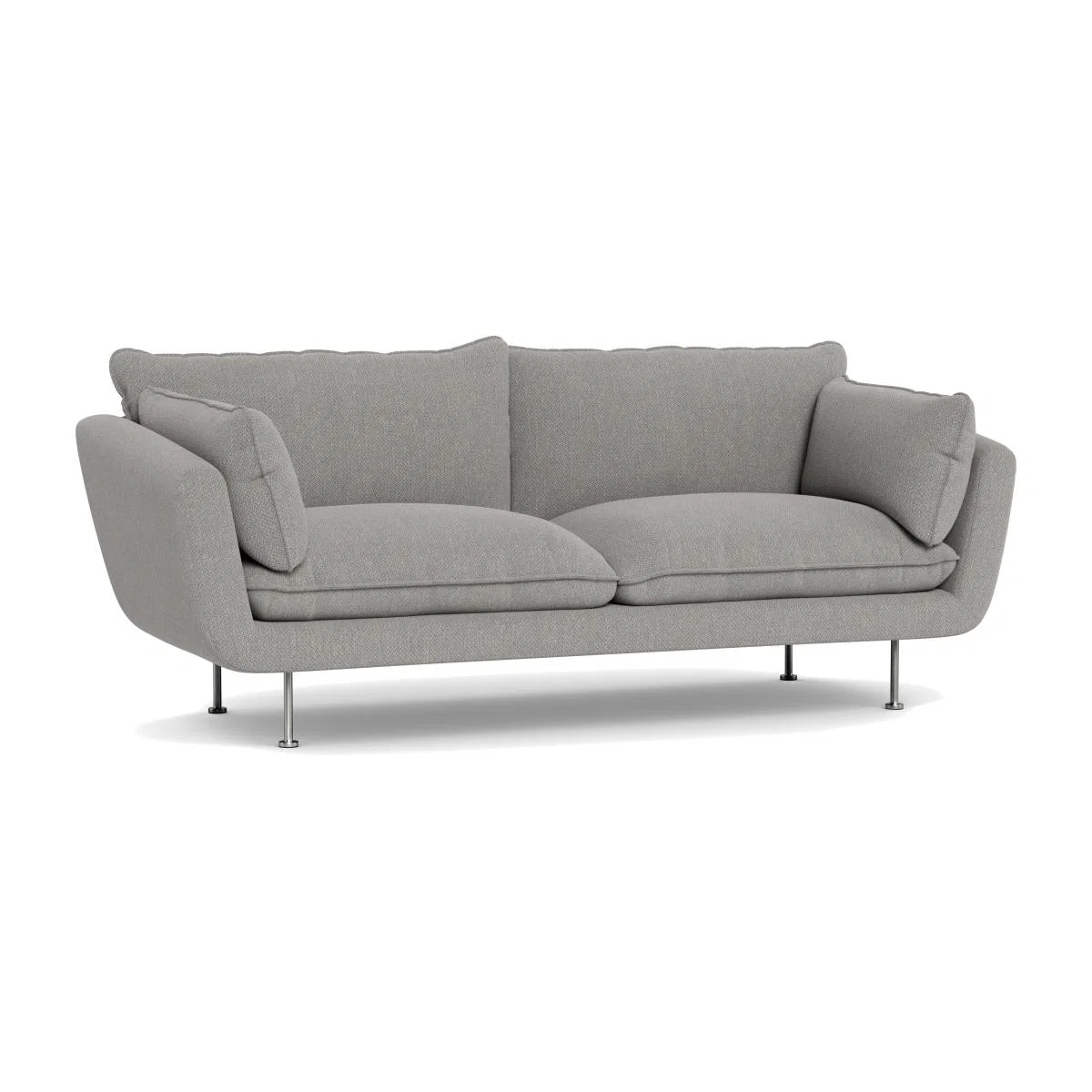 Heal's Allora 3 Seater Sofa Texture Pale Grey Stainless Steel Feet – image 1