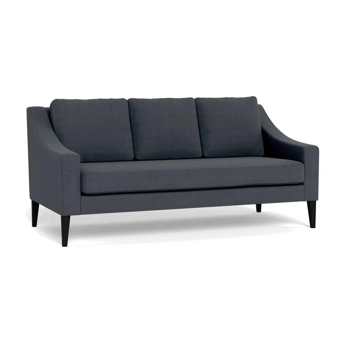 Heal's Richmond 3 Seater Sofa Linen Dark Grey Black Feet – image 1
