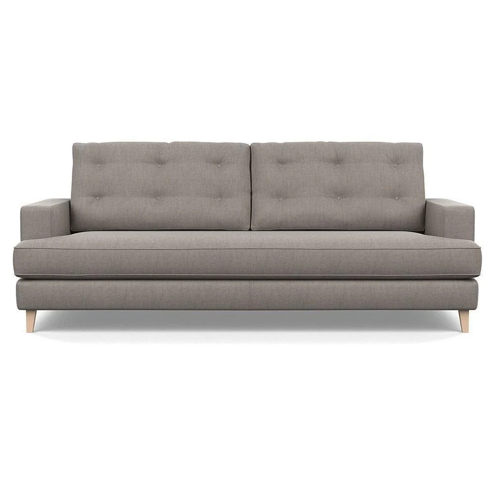 Heal's Richmond 3 Seater Sofa Broad Weave Pebble Natural Feet - Heal's UK Furniture – image 5