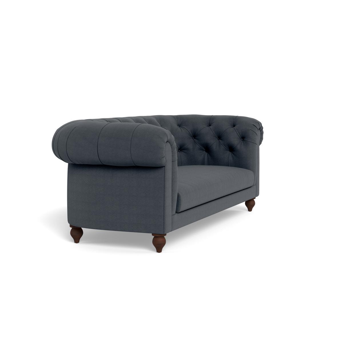 Heal's Fitzrovia 3 Seater Sofa Linen Dark Grey Black Feet - Heal's UK Furniture – image 2