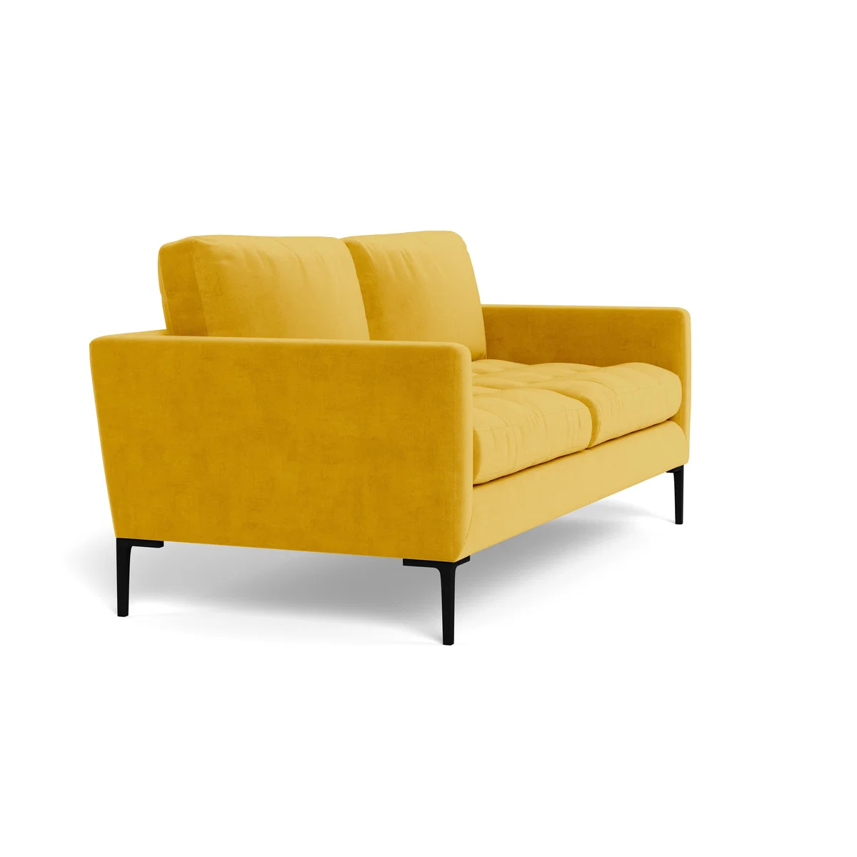 Heal's Eton 3 Seater Sofa Smart Luxe Velvet Canary Black Feet - Heal's UK Furniture – image 2