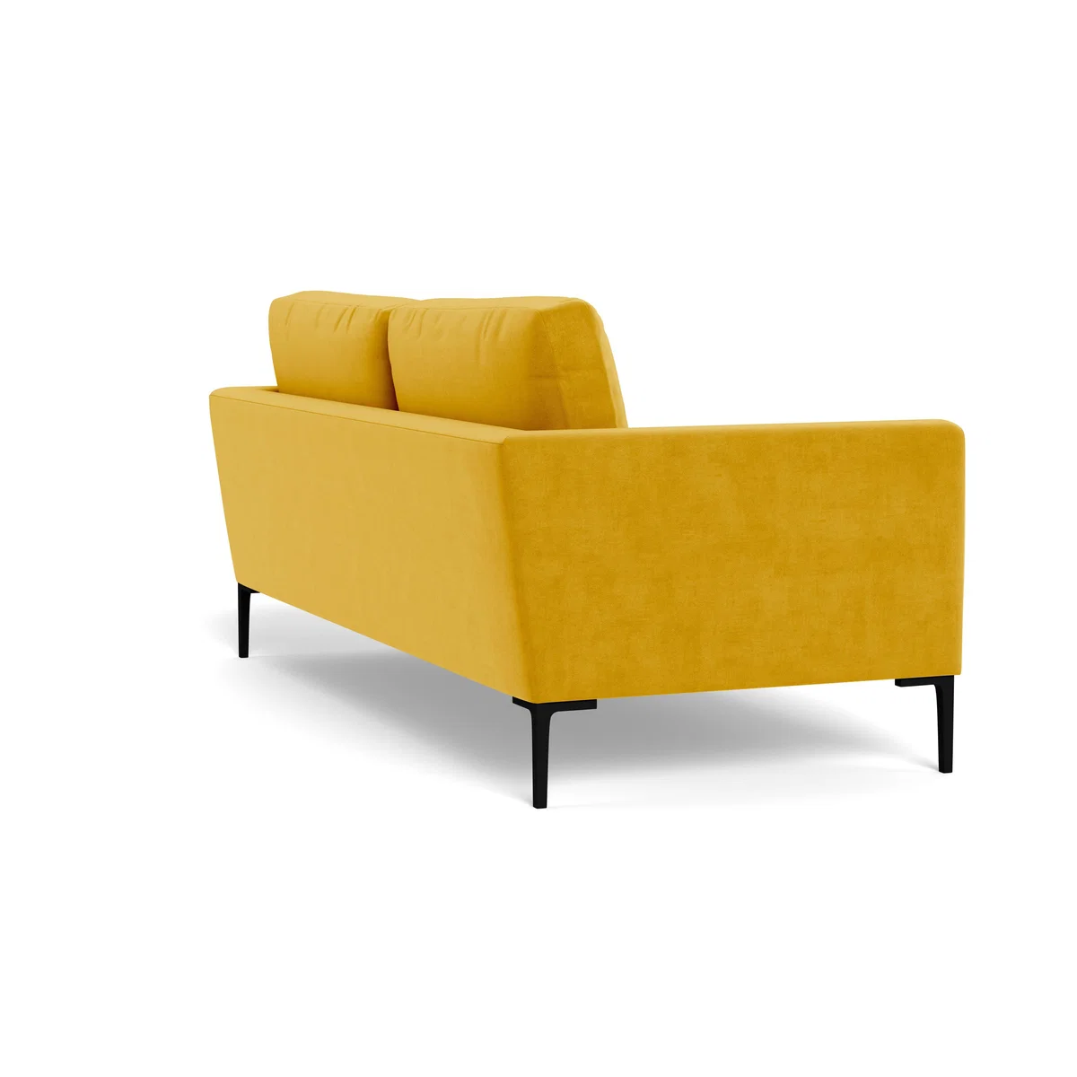 Heal's Eton 3 Seater Sofa Smart Luxe Velvet Canary Black Feet - Heal's UK Furniture – image 4