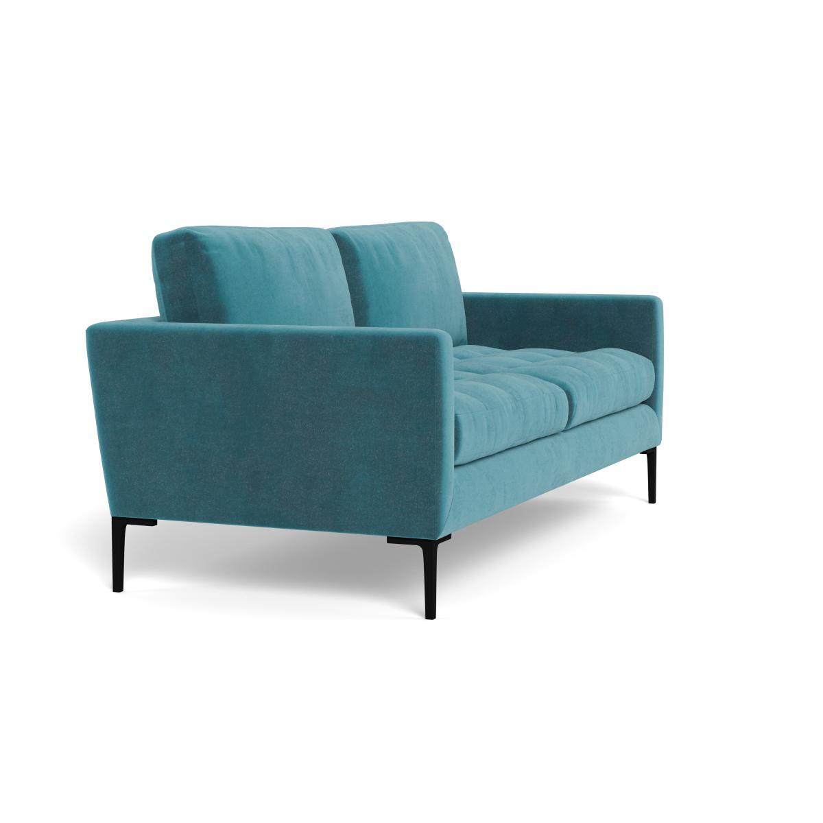 Heal's Eton 3 Seater Sofa Smart Luxe Velvet Airforce Blue Brass Feet - Heal's UK Furniture – image 2