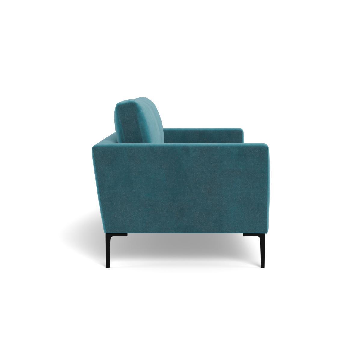 Heal's Eton 3 Seater Sofa Smart Luxe Velvet Airforce Blue Brass Feet - Heal's UK Furniture – image 3
