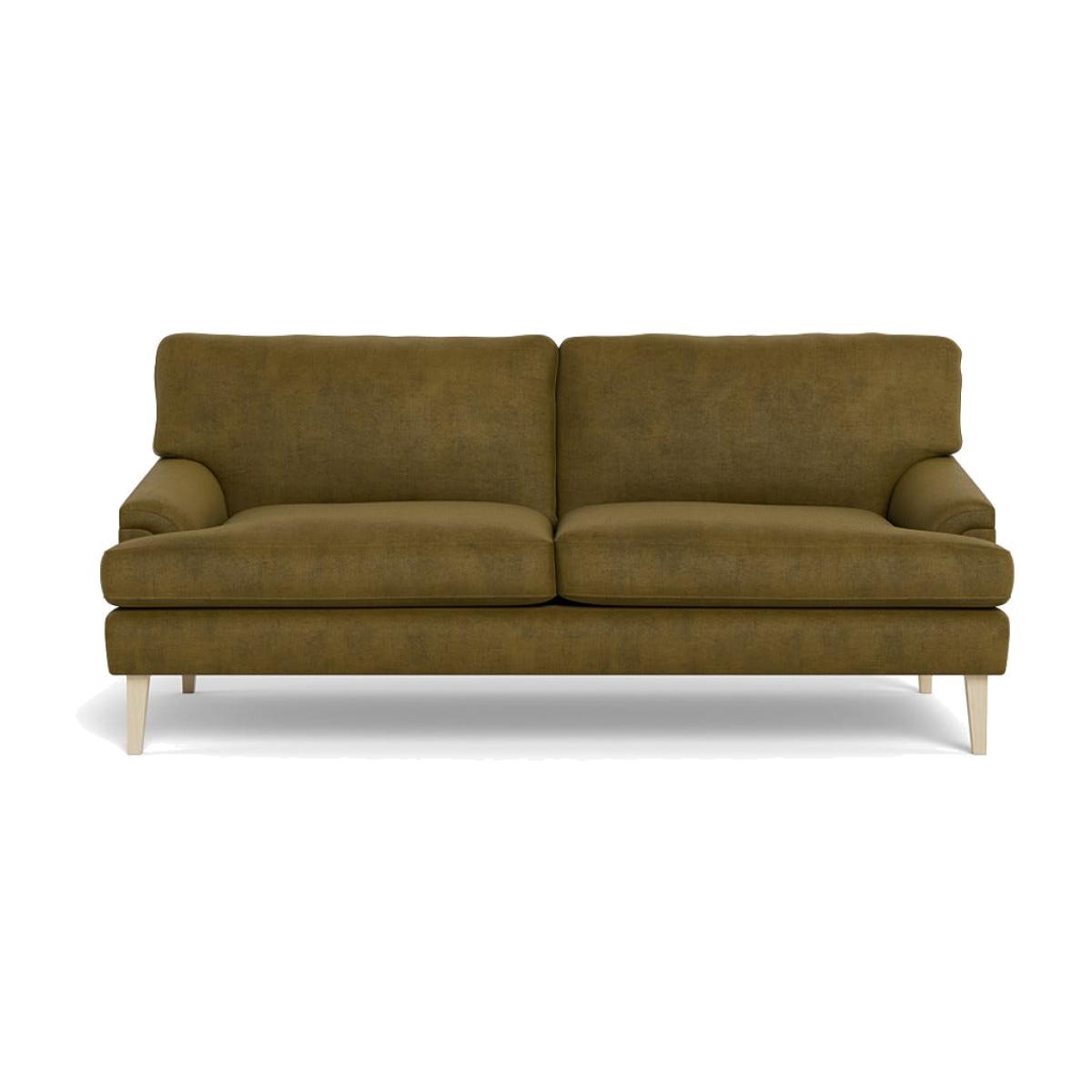 Heal's Stanton 3 Seater Sofa Smart Luxe Velvet Peridot Natural Feet