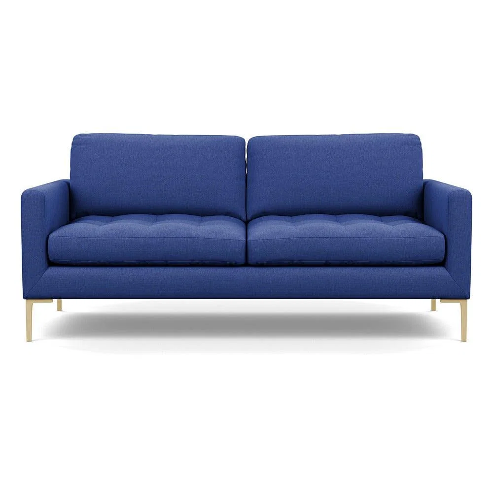 Heal's Eton 3 Seater Sofa Brushed Cotton Cobalt Brass Feet – image 2