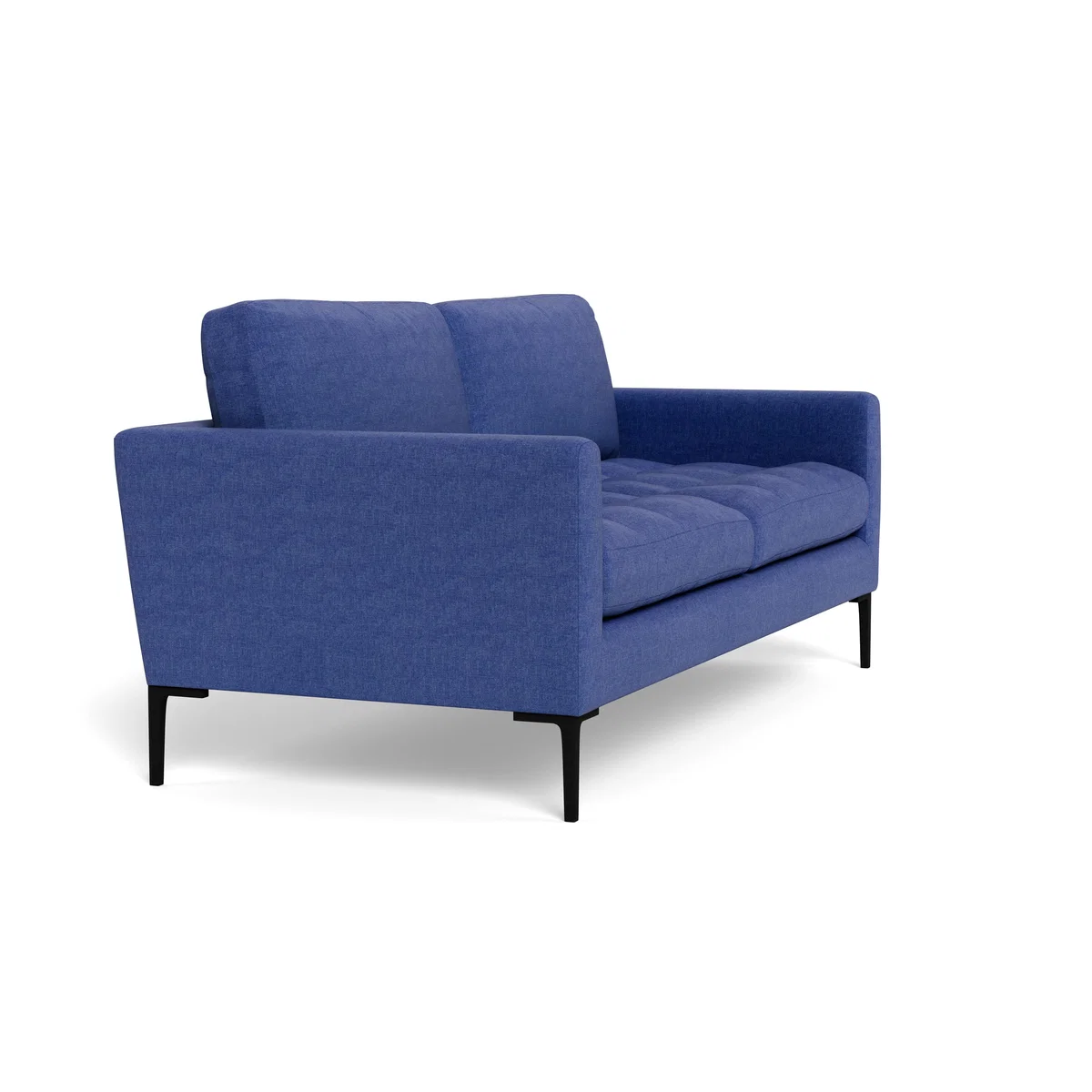Heal's Eton 3 Seater Sofa Brushed Cotton Cobalt Brass Feet – image 3