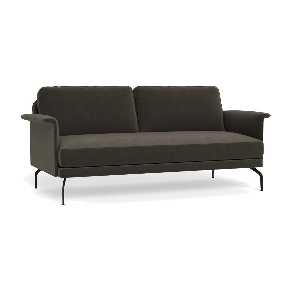 Heal's Iver 3 Seater Sofa Velvet Charcoal Black Feet – image 1