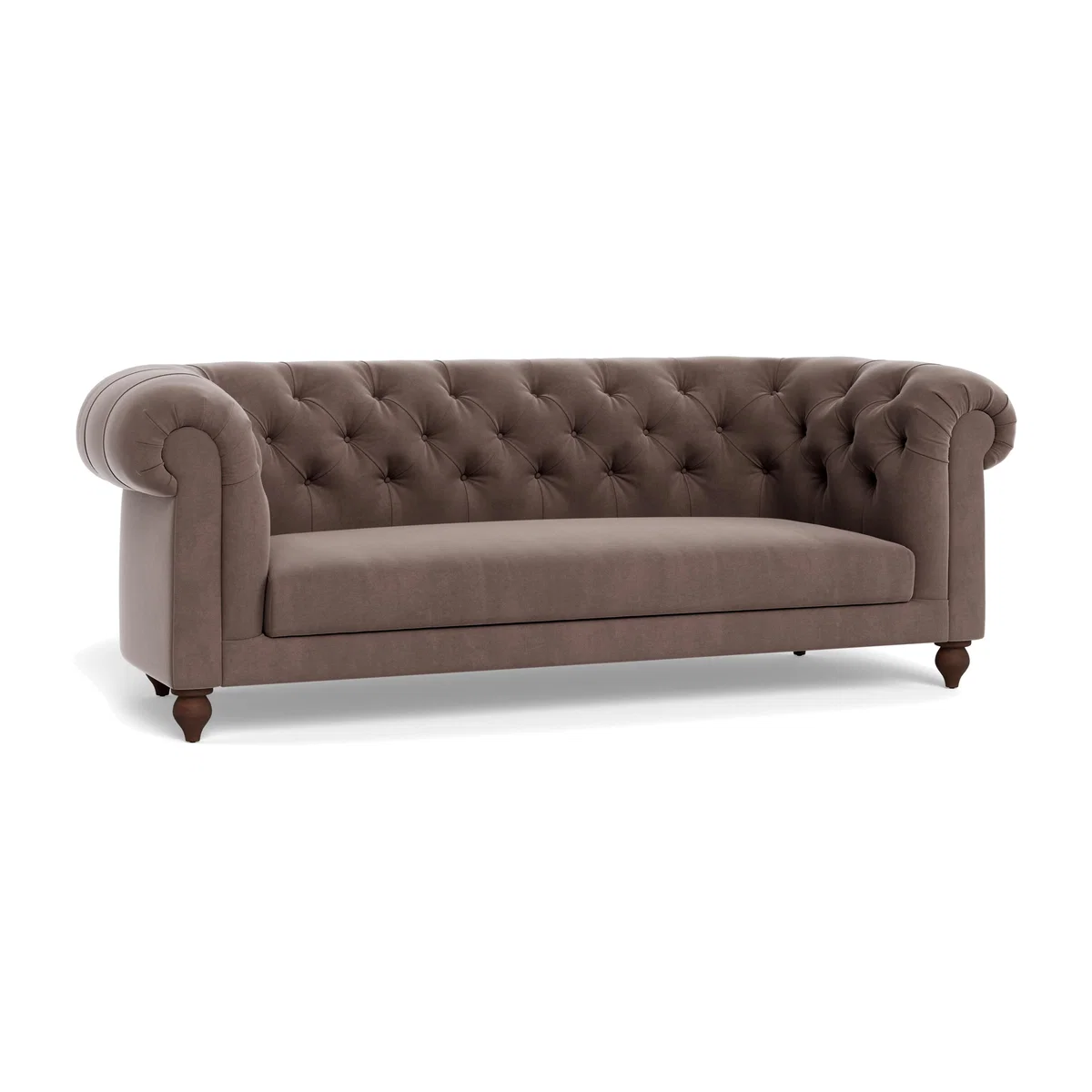 Heal's Fitzrovia 3 Seater Sofa Smart Velvet Mouse Natural Feet - Heal's UK Furniture – image 1