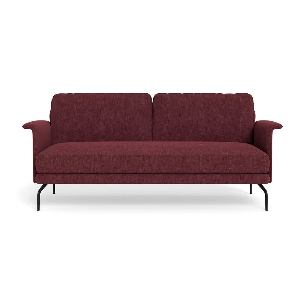 Heal's Iver 3 Seater Sofa Smart Linen Mix Maroon Black Feet – image 2