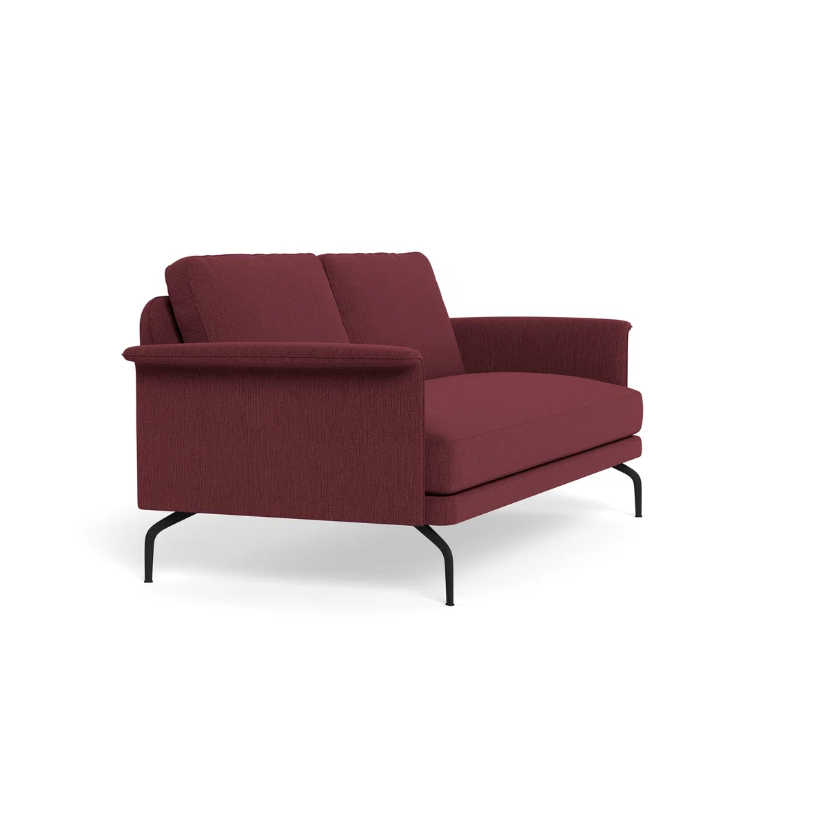 Heal's Iver 3 Seater Sofa Smart Linen Mix Maroon Black Feet – image 3
