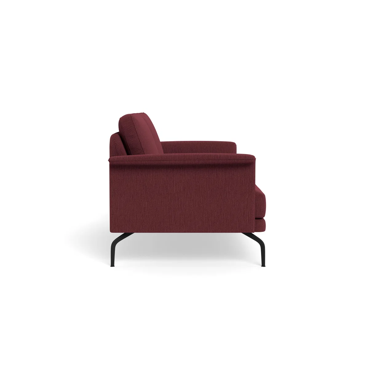Heal's Iver 3 Seater Sofa Smart Linen Mix Maroon Black Feet – image 4