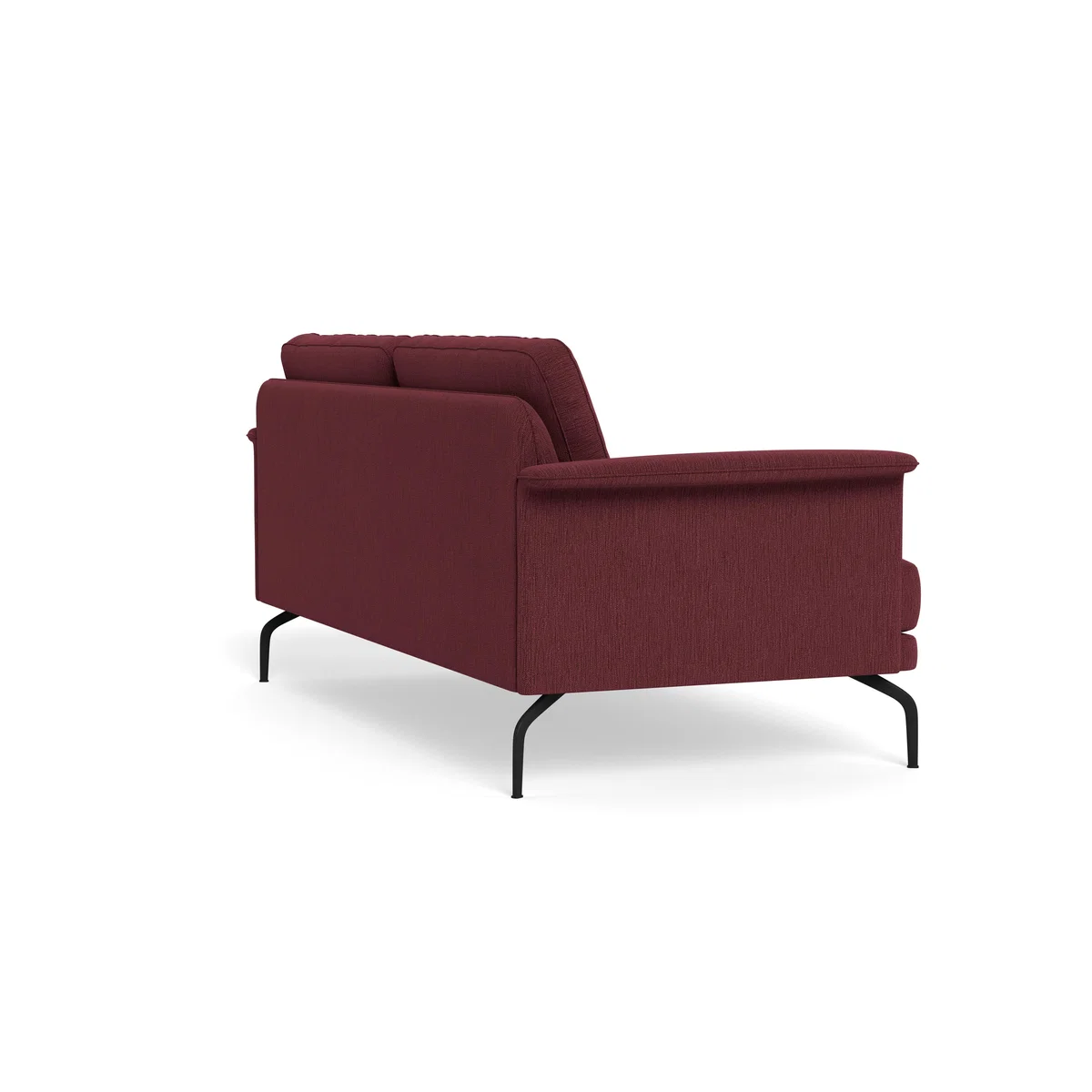 Heal's Iver 3 Seater Sofa Smart Linen Mix Maroon Black Feet – image 5