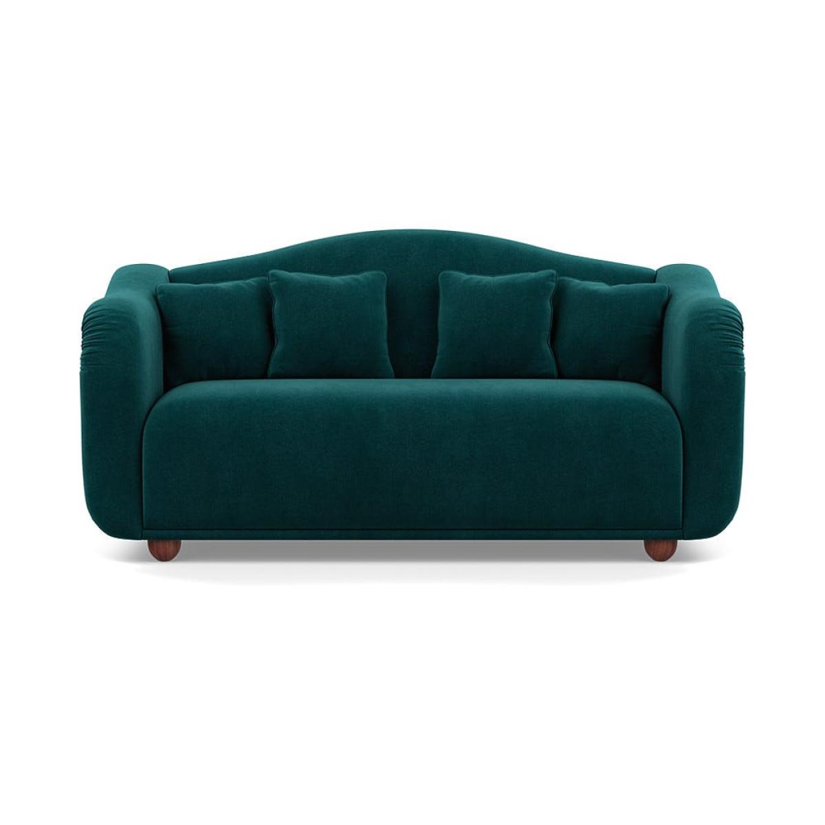 Heal's Tetbury 3 Seater Sofa Smart Luxe Velvet Ocean Walnut Stained Beech Feet – image 2