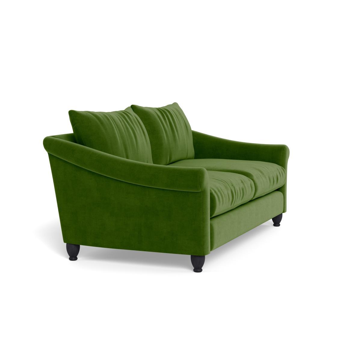 Heal's Devon 3 Seater Smart Luxe Velvet Grass Walnut Stain Beech Feet - Heal's UK Furniture – image 2