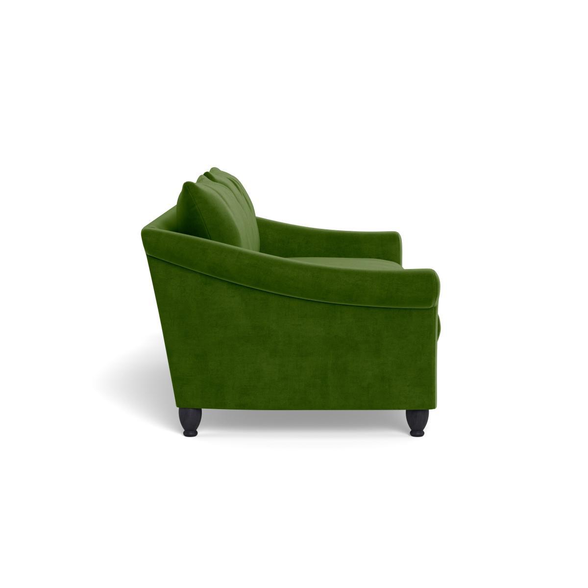 Heal's Devon 3 Seater Smart Luxe Velvet Grass Walnut Stain Beech Feet - Heal's UK Furniture – image 3