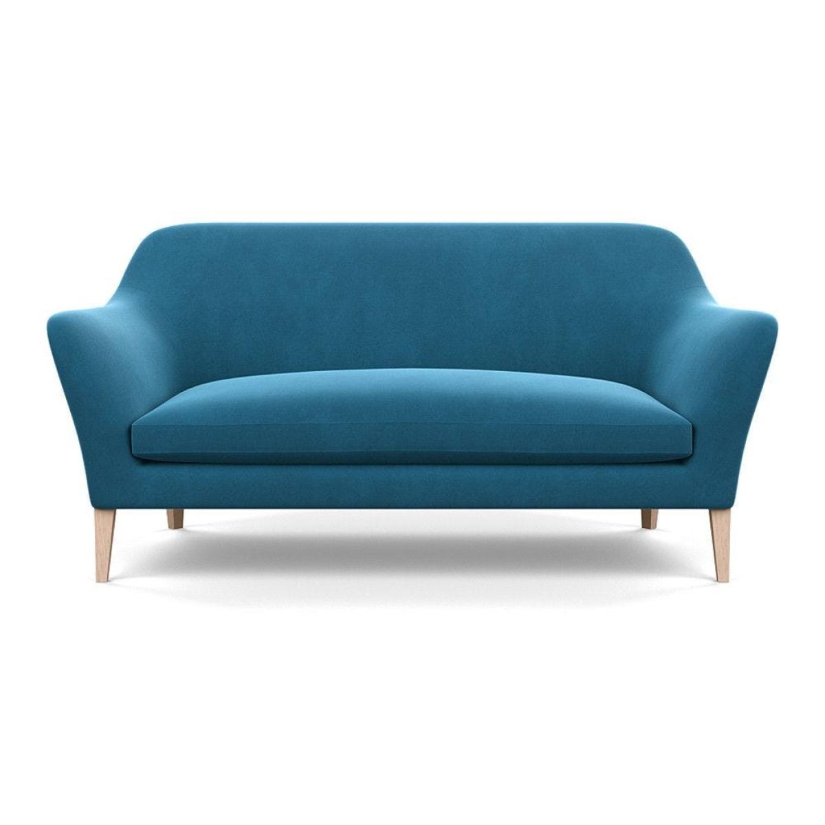 Heal's Wallis 3 Seater Sofa Smart Luxe Velvet Mineral Blue Stained Oak Feet – image 36