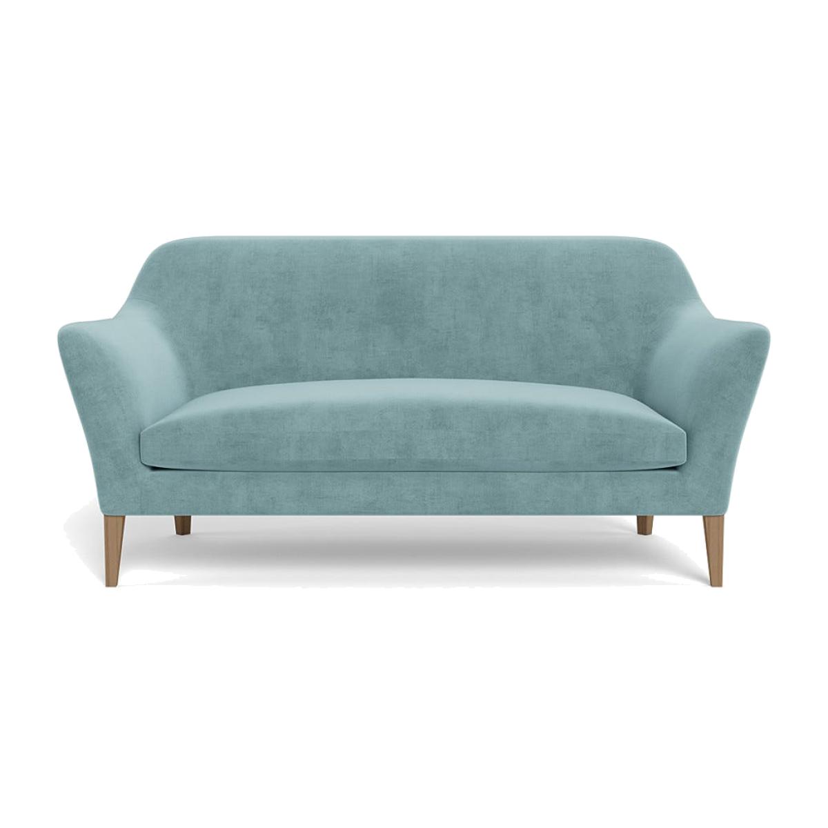 Heal's Wallis 3 Seater Sofa Smart Luxe Velvet Mineral Blue Stained Oak Feet – image 1