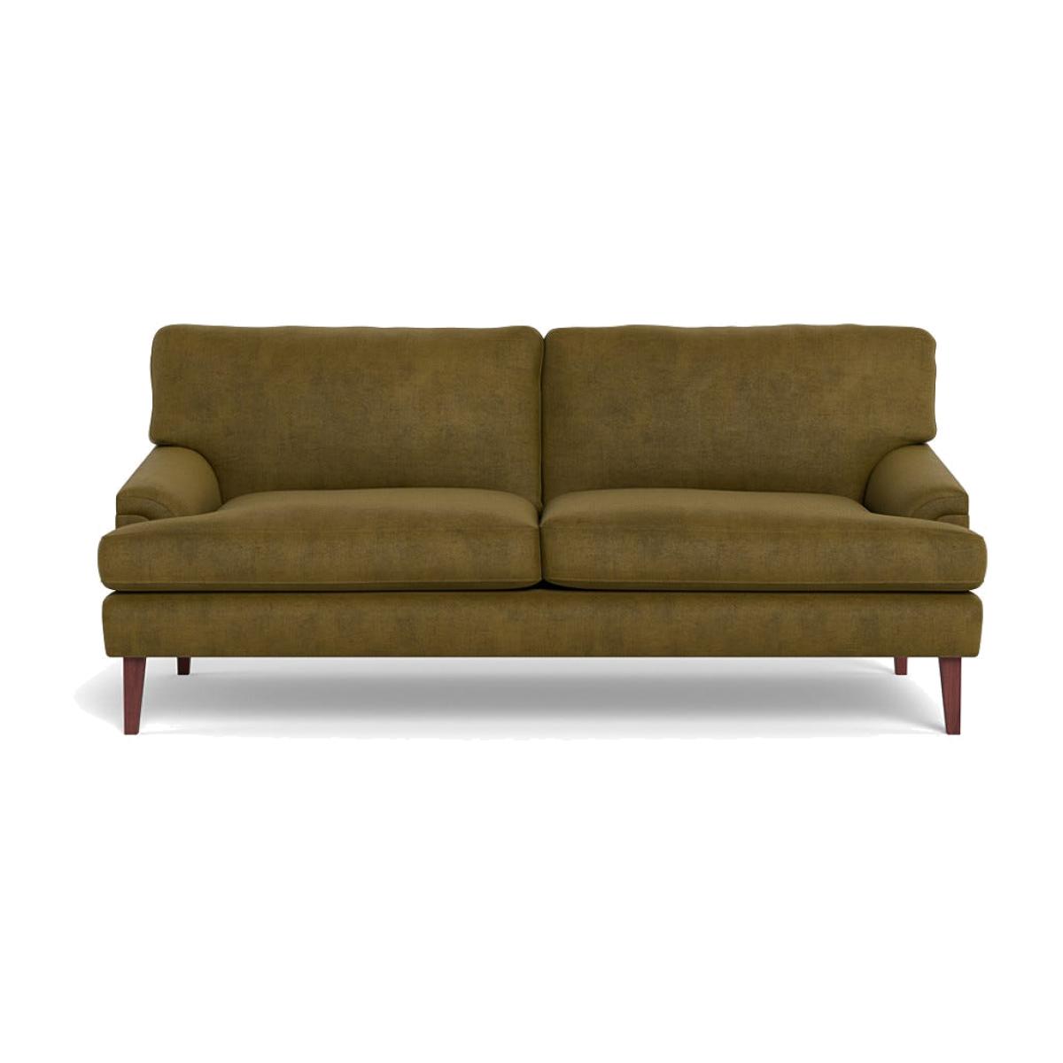Heal's Stanton 3 Seater Sofa Smart Luxe Velvet Peridot Walnut Stained Feet