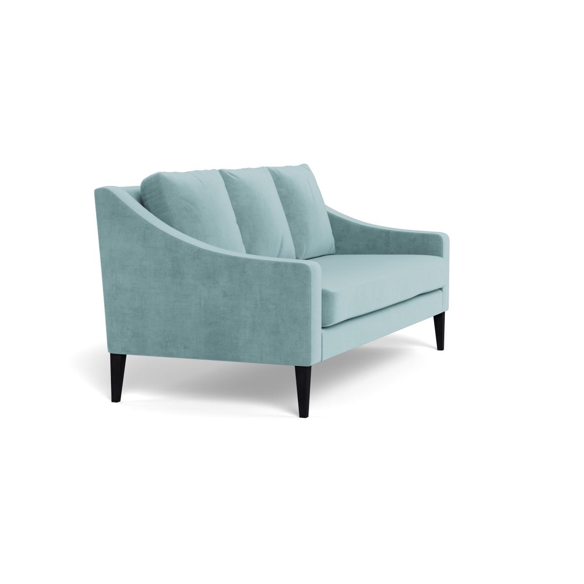 Heal's Richmond 3 Seater Sofa Smart Luxe Velvet Mineral Blue Walnut Stained Feet – image 3