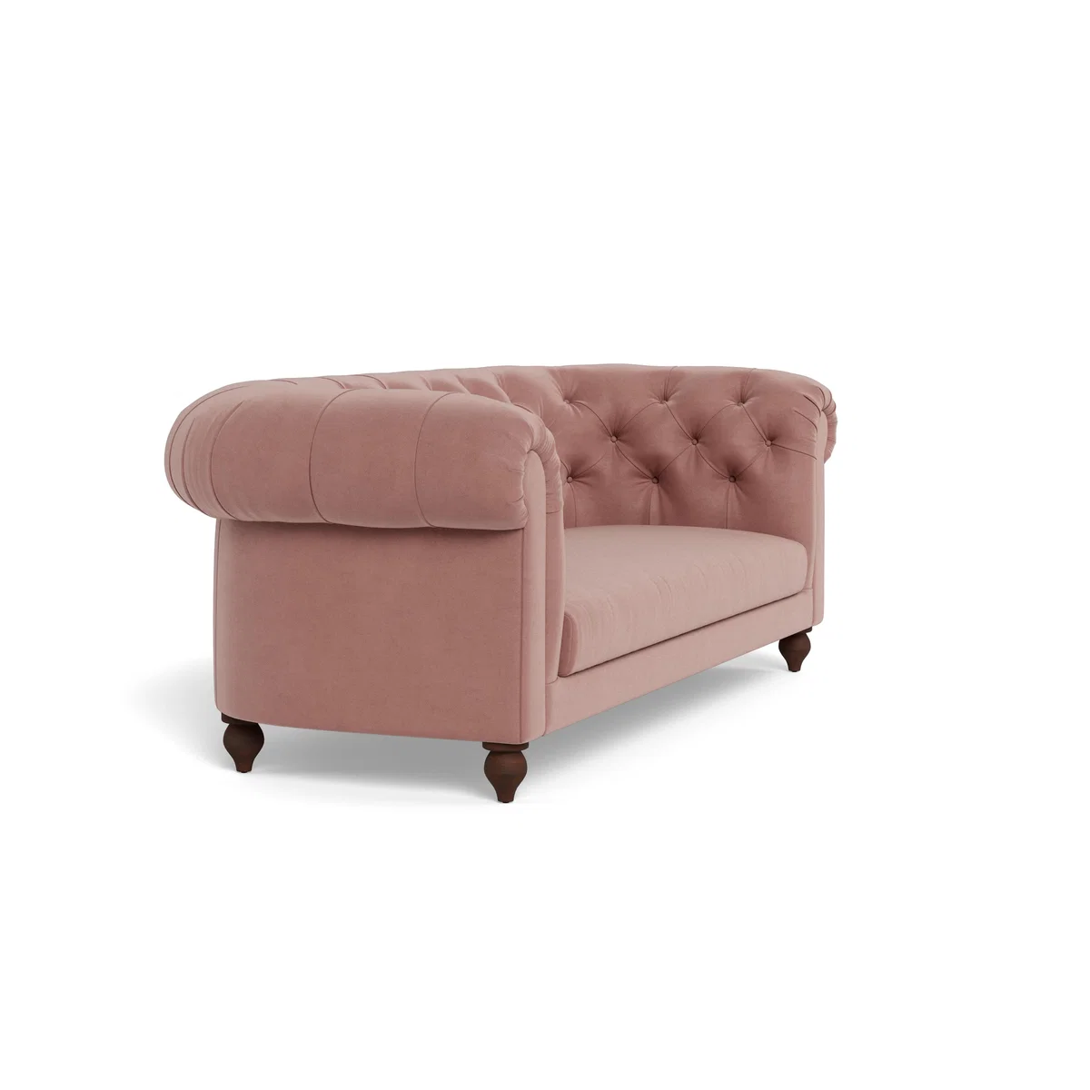 Heal's Fitzrovia 3 Seater Sofa Smart Luxe Velvet Dusky Pink Black Painted Oak Feet – image 3