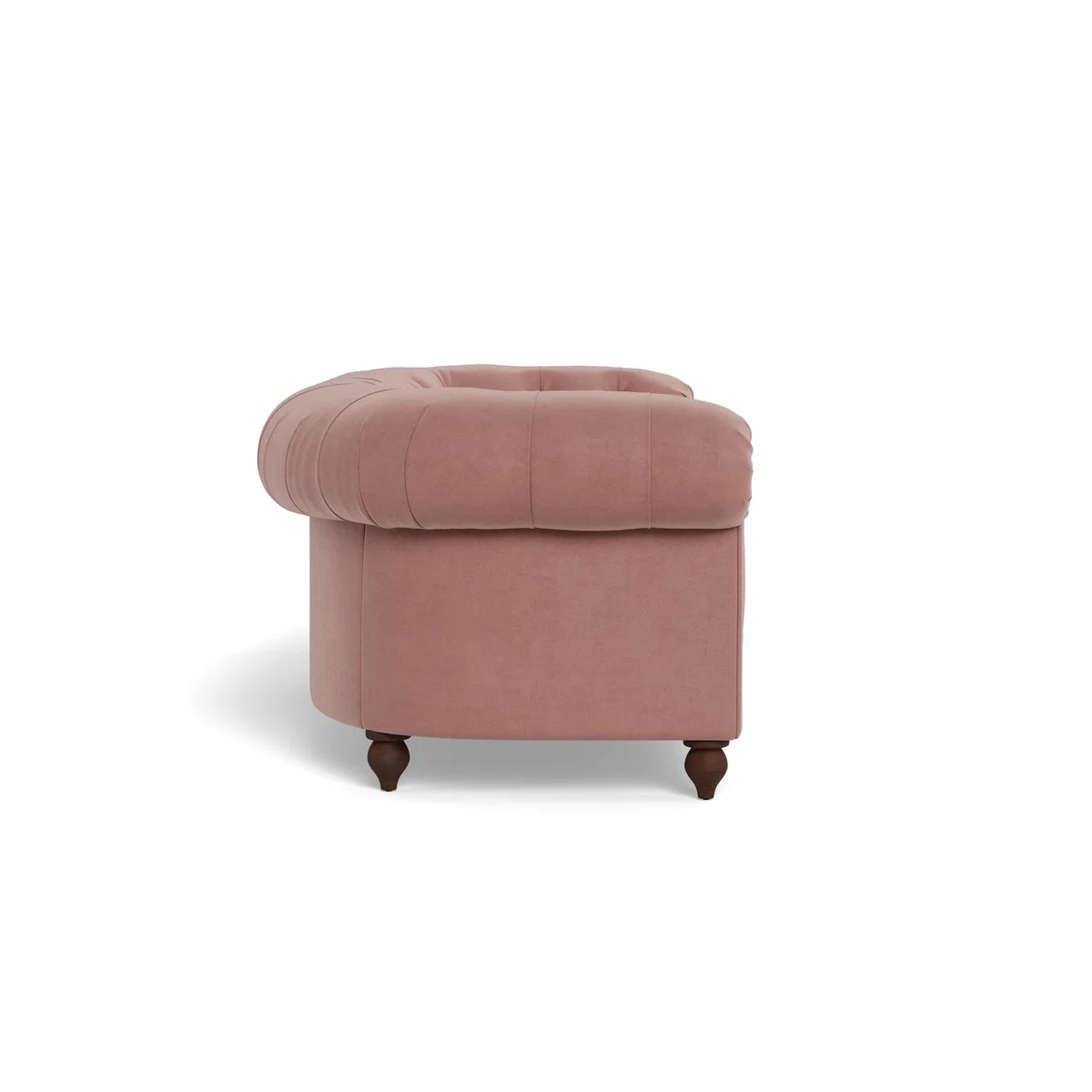 Heal's Fitzrovia 3 Seater Sofa Smart Luxe Velvet Dusky Pink Black Painted Oak Feet – image 4