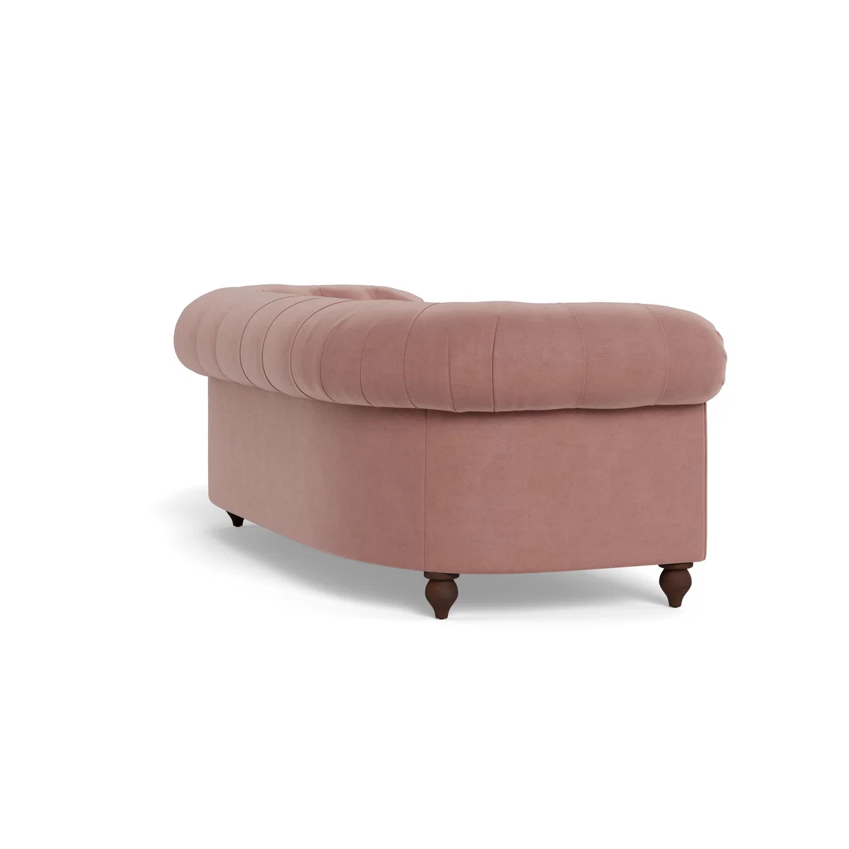 Heal's Fitzrovia 3 Seater Sofa Smart Luxe Velvet Dusky Pink Black Painted Oak Feet – image 5