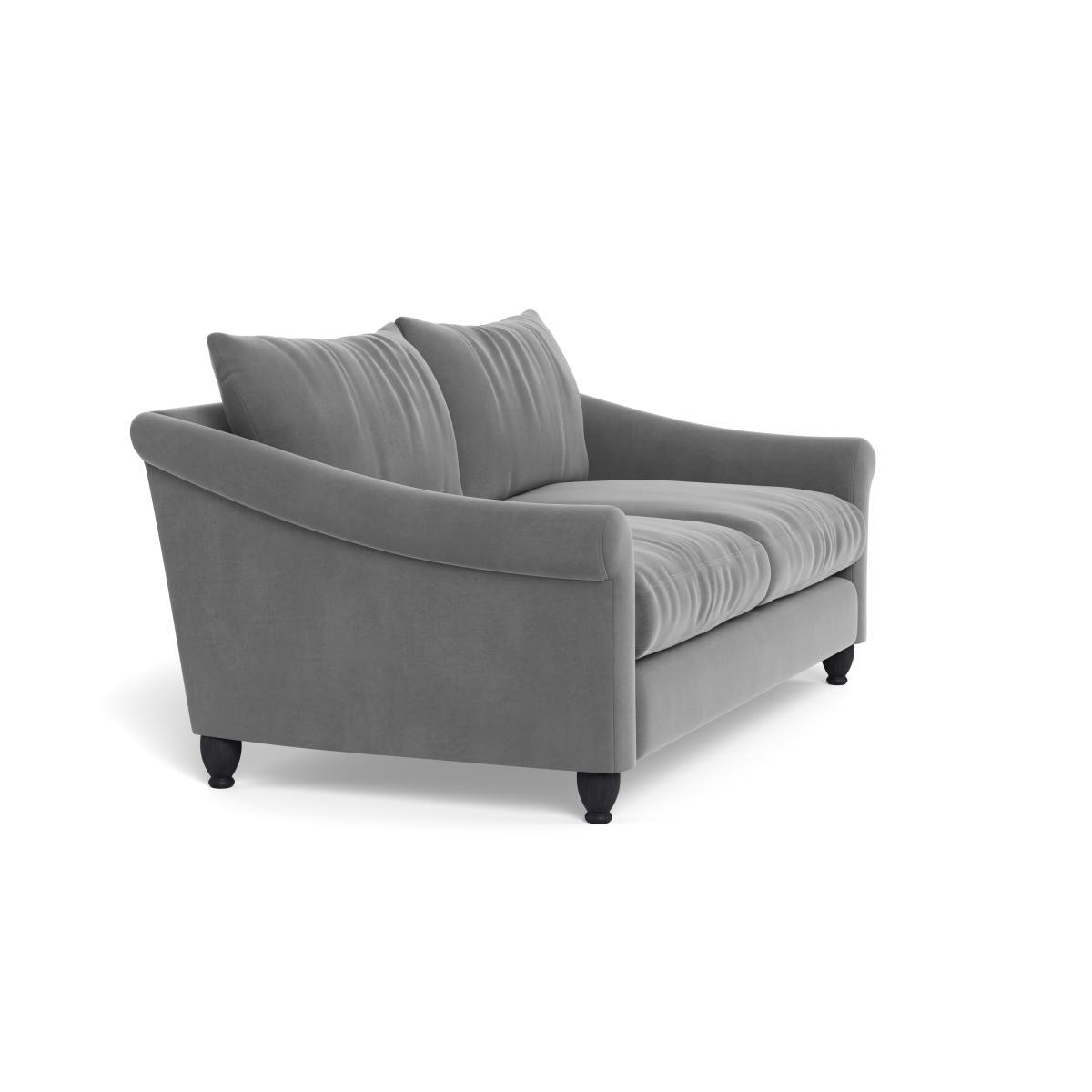 Heal's Devon 3 Seater Smart Velvet Mercury Walnut Stain Beech Feet - Heal's UK Furniture – image 2