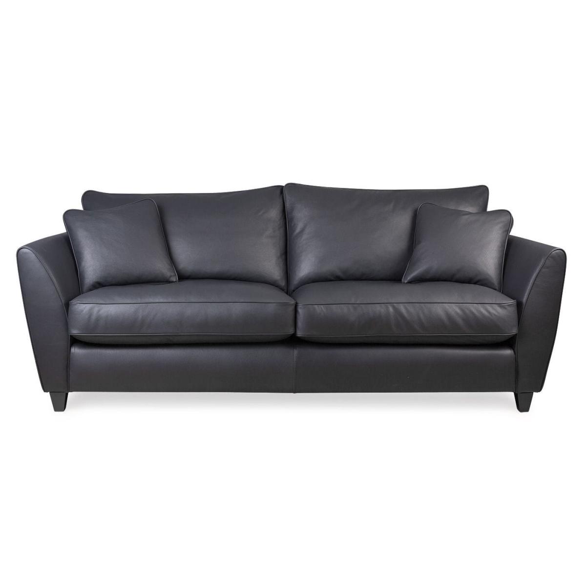 Heal's Torino 3 Seater Leather Sofa Leather Cognac Black Feet – image 18