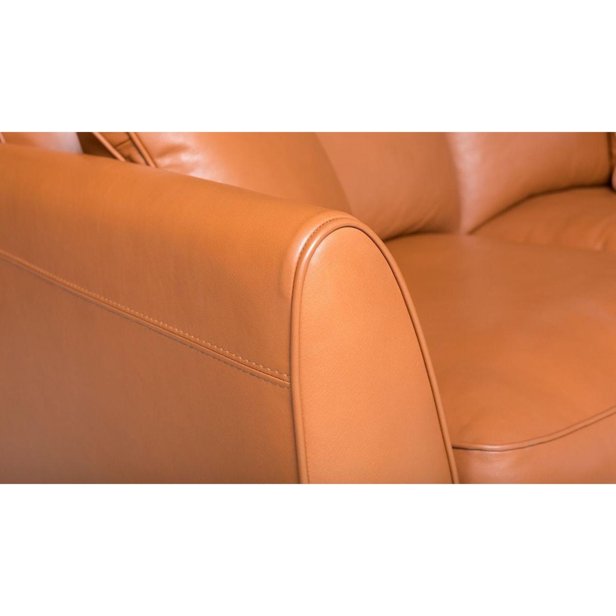 Heal's Torino 3 Seater Leather Sofa Leather Cognac Black Feet – image 91