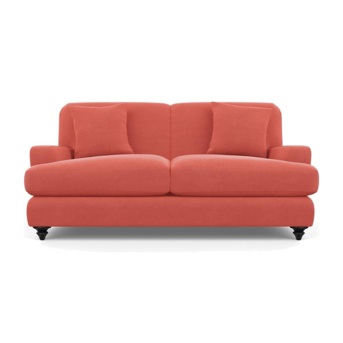 Heal's Hampstead 3 Seater Sofa Smart Luxe Velvet Airforce Blue Black Feet - Heal's UK Furniture