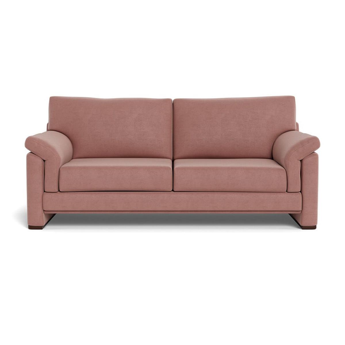 Heal's Paris II 3 Seater Sofa Smart Luxe Velvet Dusky Pink Walnut Stained Feet – image 2
