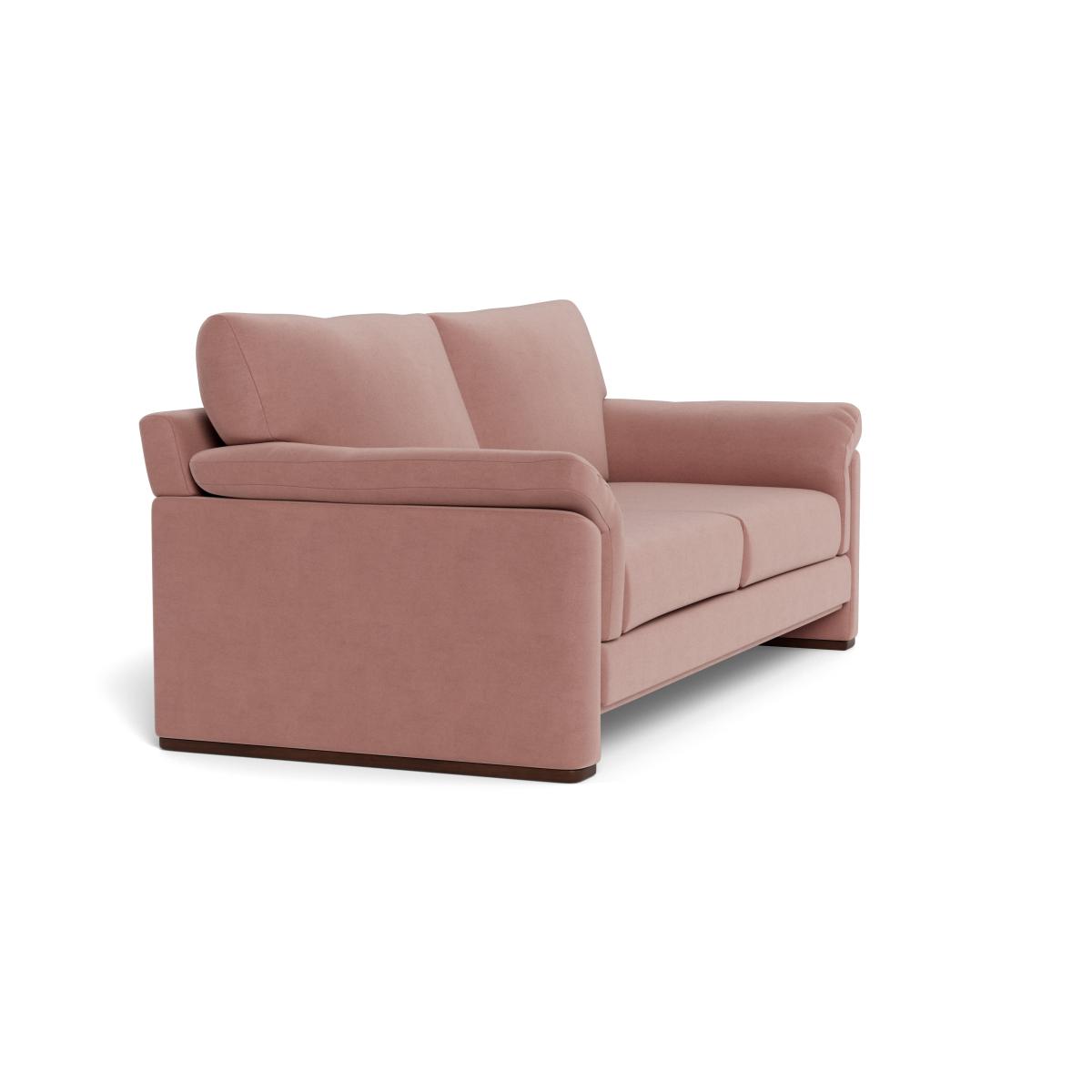 Heal's Paris II 3 Seater Sofa Smart Luxe Velvet Dusky Pink Walnut Stained Feet – image 3