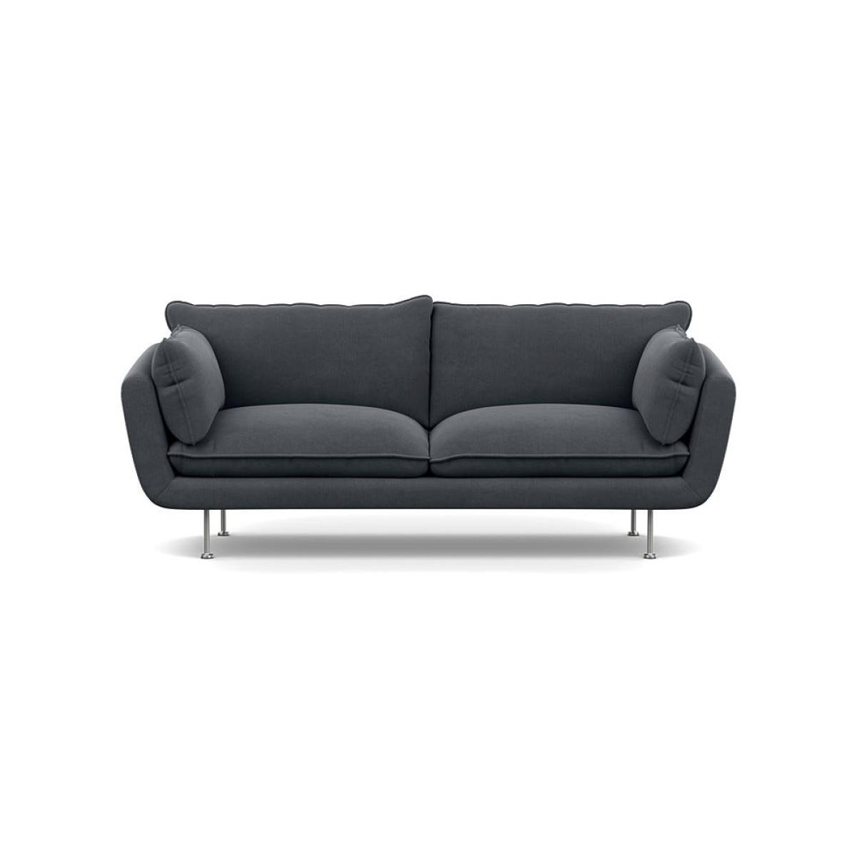 Heal's Allora 3 Seater Sofa Linen Dark Grey Stainless Steel Feet – image 2