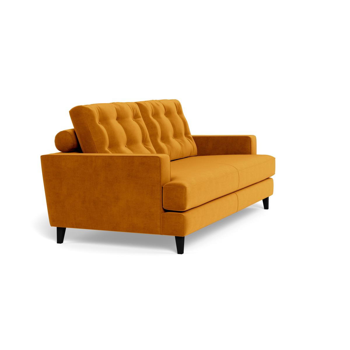 Heal's Mistral 3 Seater Sofa Smart Luxe Velvet Cognac Black Feet – image 3
