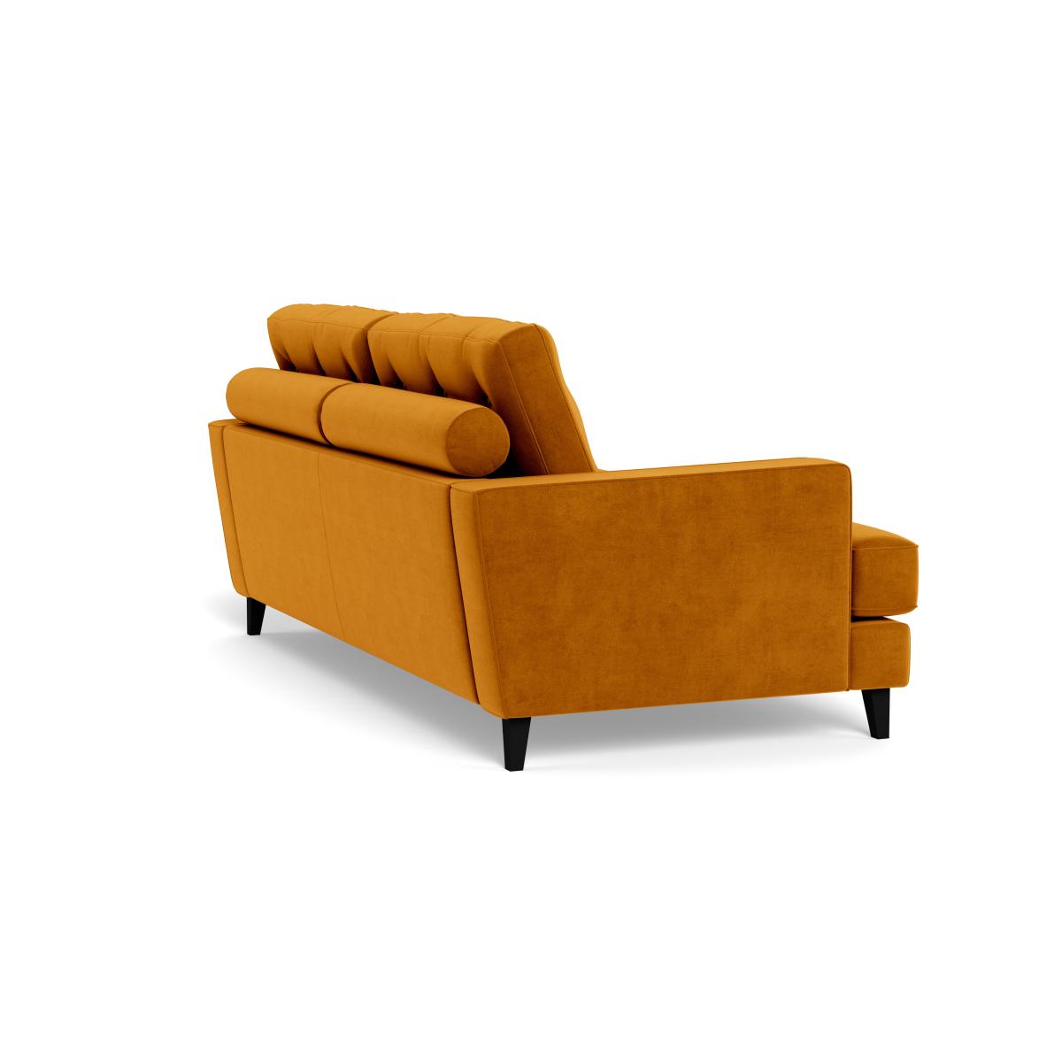 Heal's Mistral 3 Seater Sofa Smart Luxe Velvet Cognac Black Feet – image 5