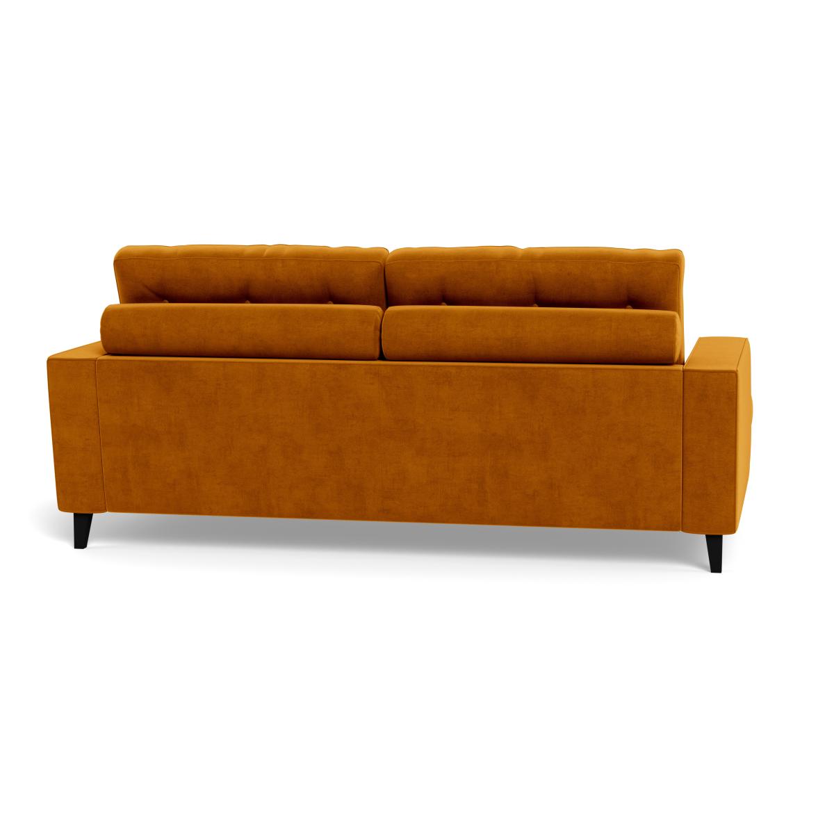 Heal's Mistral 3 Seater Sofa Smart Luxe Velvet Cognac Black Feet – image 6