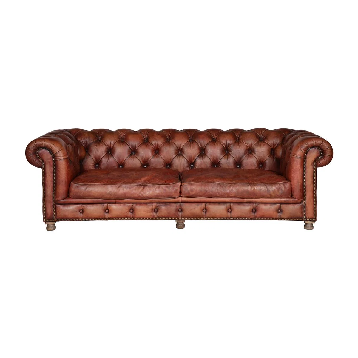 Timothy Oulton Westminster Feather 3 Seater Sofa Vintage Cigar Leather - Heal's UK Furniture – image 1