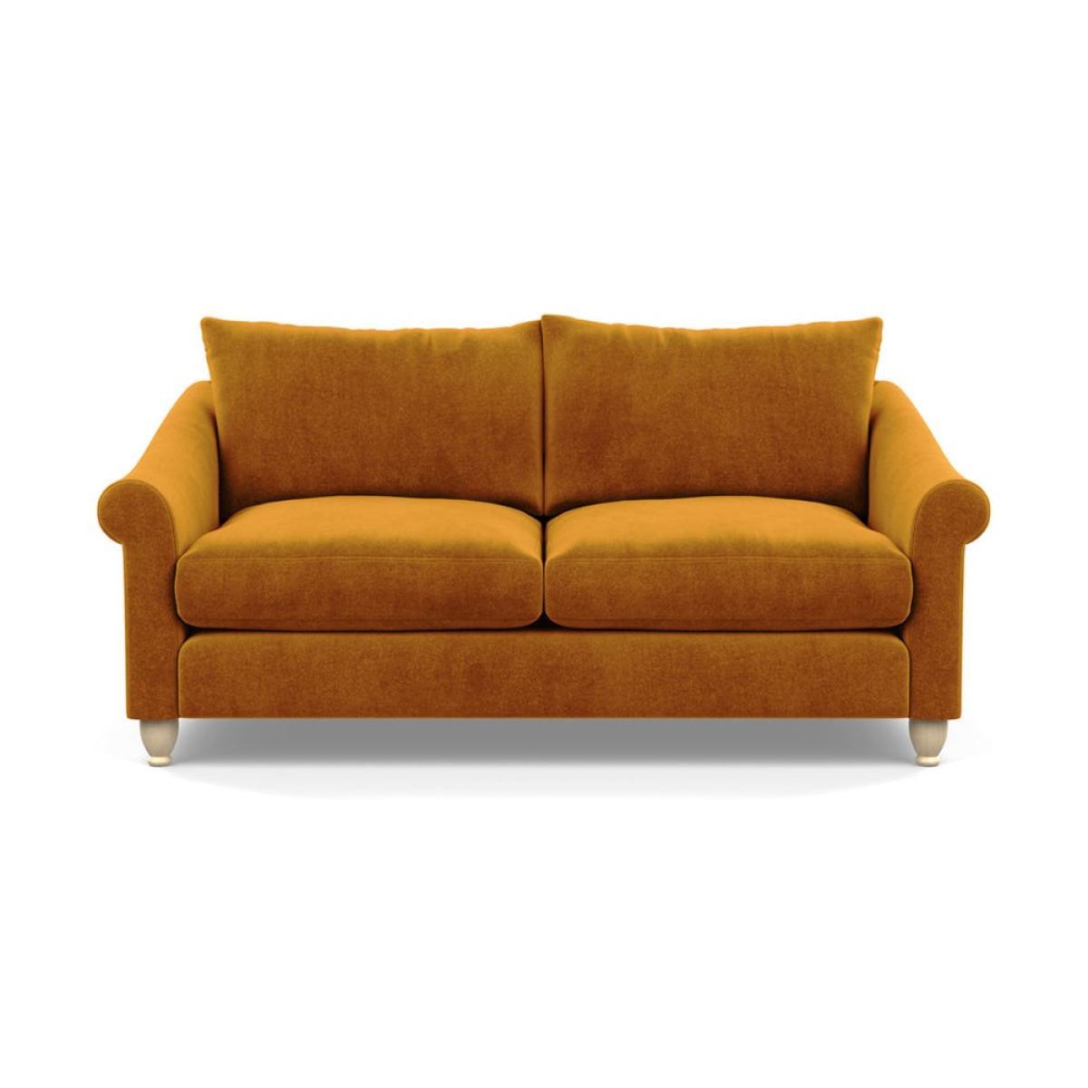 Heal's Devon 3 Seater Smart Luxe Velvet Biscuit Walnut Stain Beech Feet - Heal's UK Furniture – image 2