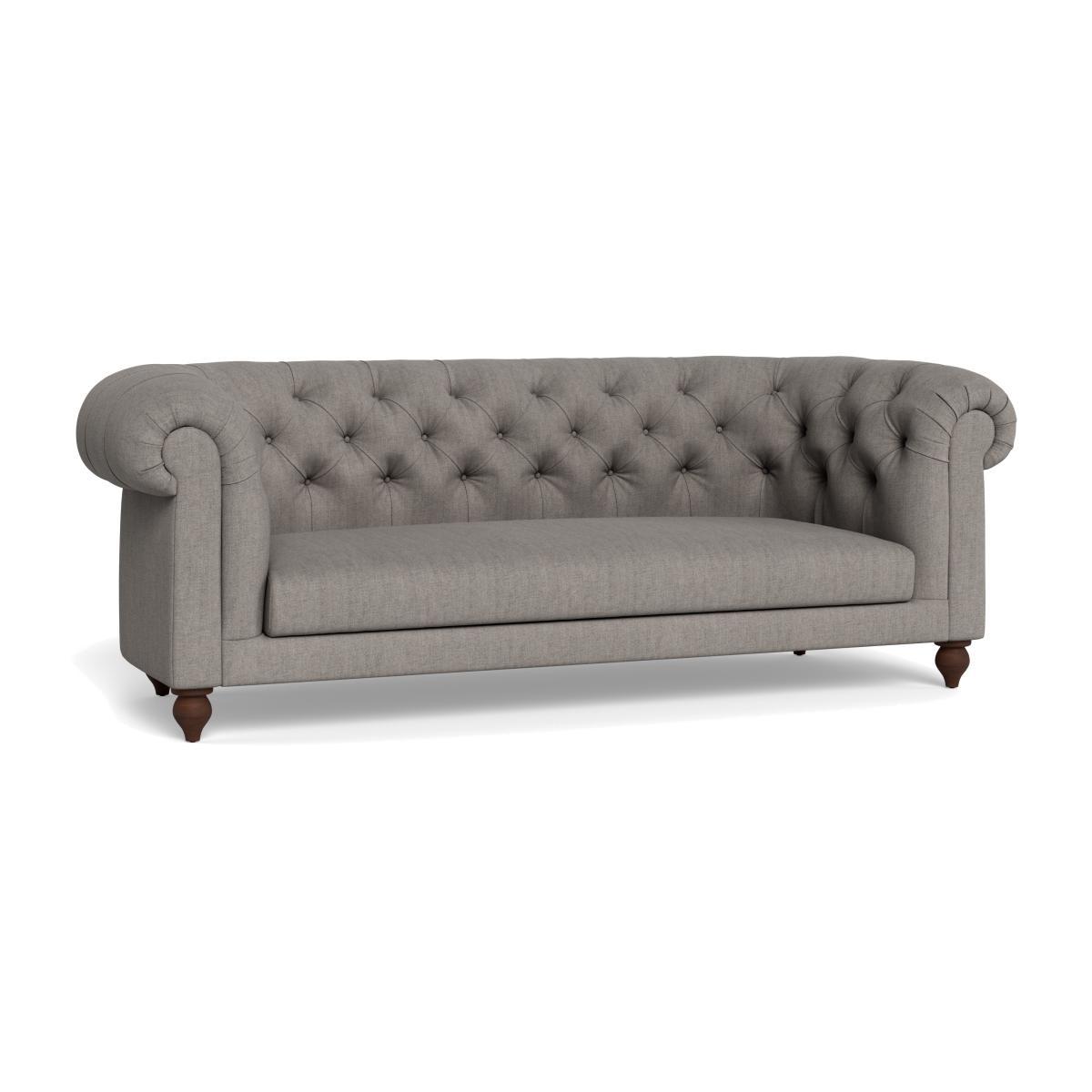 Heal's Fitzrovia 3 Seater Sofa Broad Weave Pebble Chestnut Stain Feet - Heal's UK Furniture – image 1