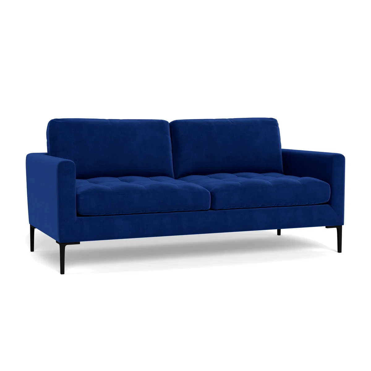 Heal's Eton 3 Seater Sofa Smart Luxe Velvet Azure Brass Feet - Heal's UK Furniture – image 1