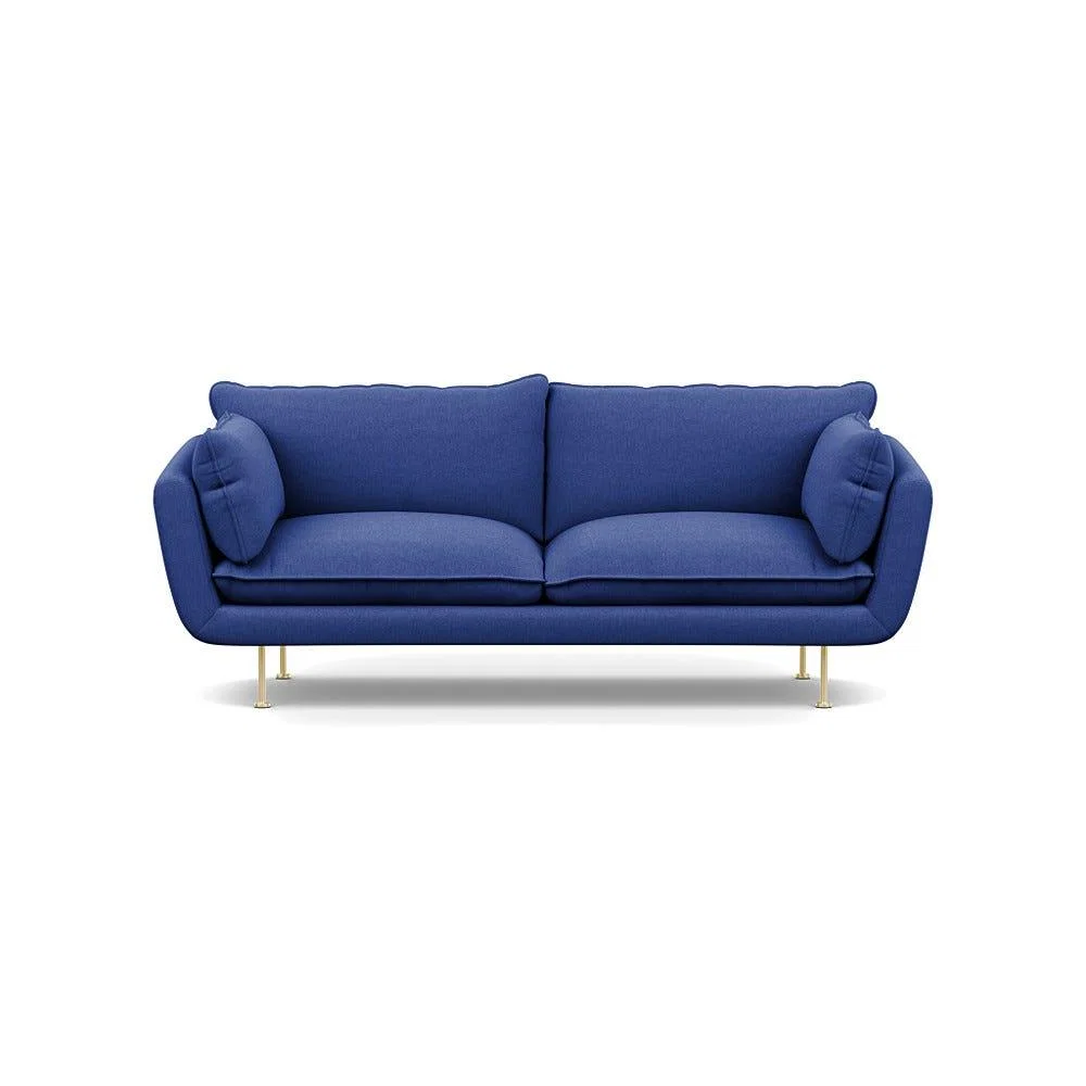 Heal's Allora 3 Seater Sofa Brushed Cotton Cobalt Brass Feet – image 2