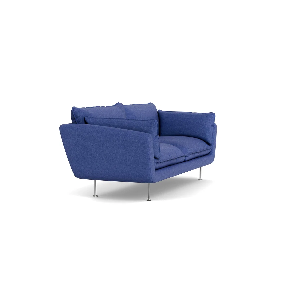 Heal's Allora 3 Seater Sofa Brushed Cotton Cobalt Brass Feet – image 3